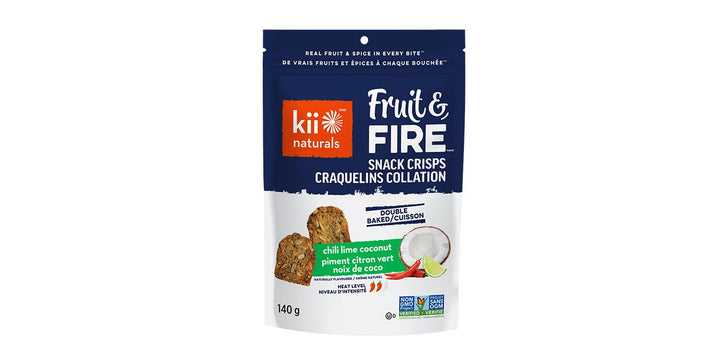 Kii Naturals Fruit & Fire Chili Lime & Coconuet Snack Crisps 140 g - Non GMO - 0 Trans fat