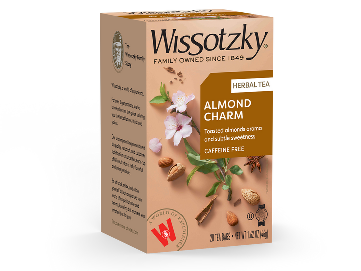 Wissotzky Almond Charm Herbal Tea - 20 Tea Bags, Caffeine-Free