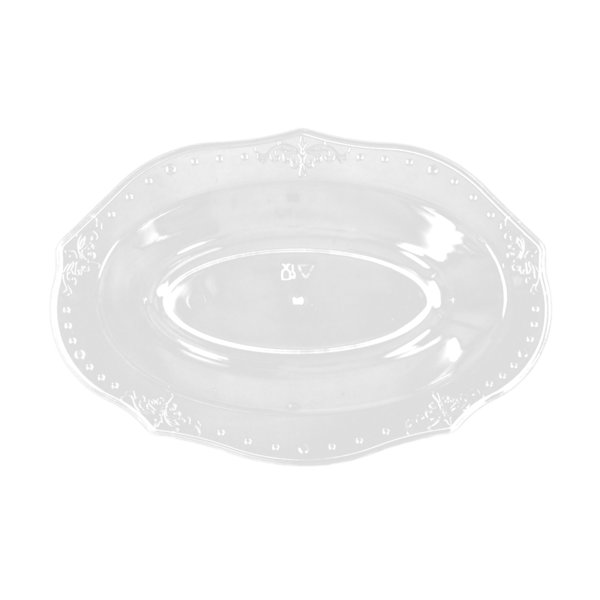 Decor 20 Plastic Disposable Antique Clear Oval Dessert Bowls - Elegant and Practical