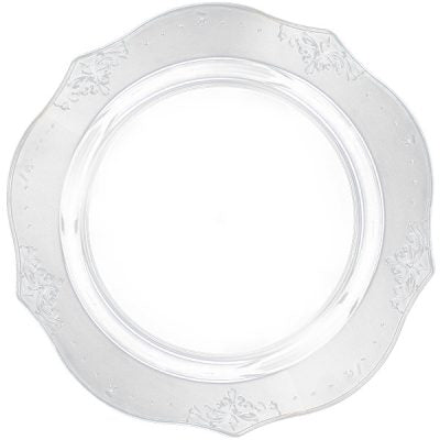 Decor 20 Antique Clear Plastic Plates 9 inch - Disposable