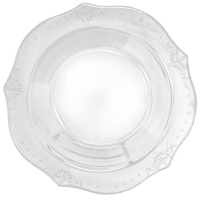 Decor 20 Plastic Disposable Antique Clear Soup Bowls - 12 oz