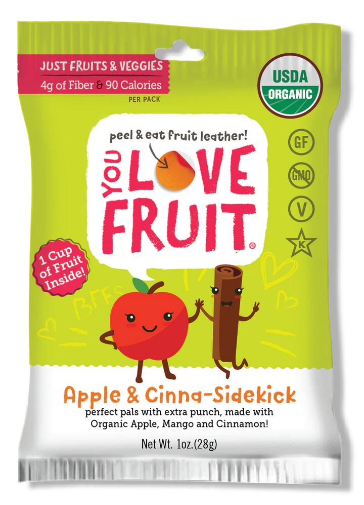 You Love Fruit Apple Cinnamon Leather 1 oz - A Flavorful Burst of Organic Goodness