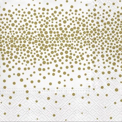 Decor 20 Gold Confetti Disposable Napkins - 13x13 Inch, Pack of 20