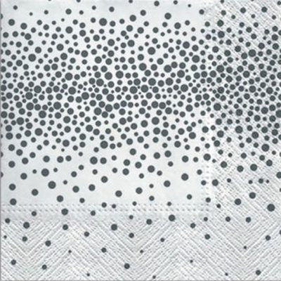 Decor 20 Silver Confetti Disposable Napkins - 13x13 Inch, Pack of 20