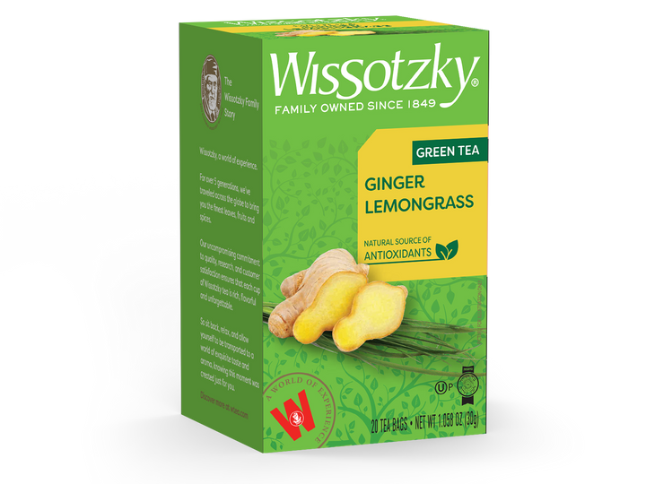 Wissotzky, Green Tea, Ginger and Lemongrass Flavored 20pk