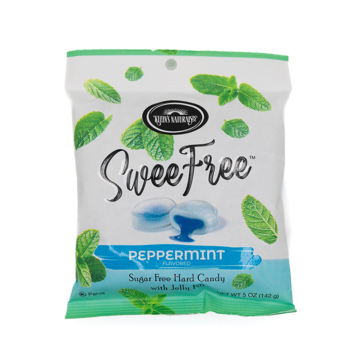 Klein's Natural Sweefree Hard Candy Peppermint 5 oz - Sugar-Free Refreshment with Jelly Filling