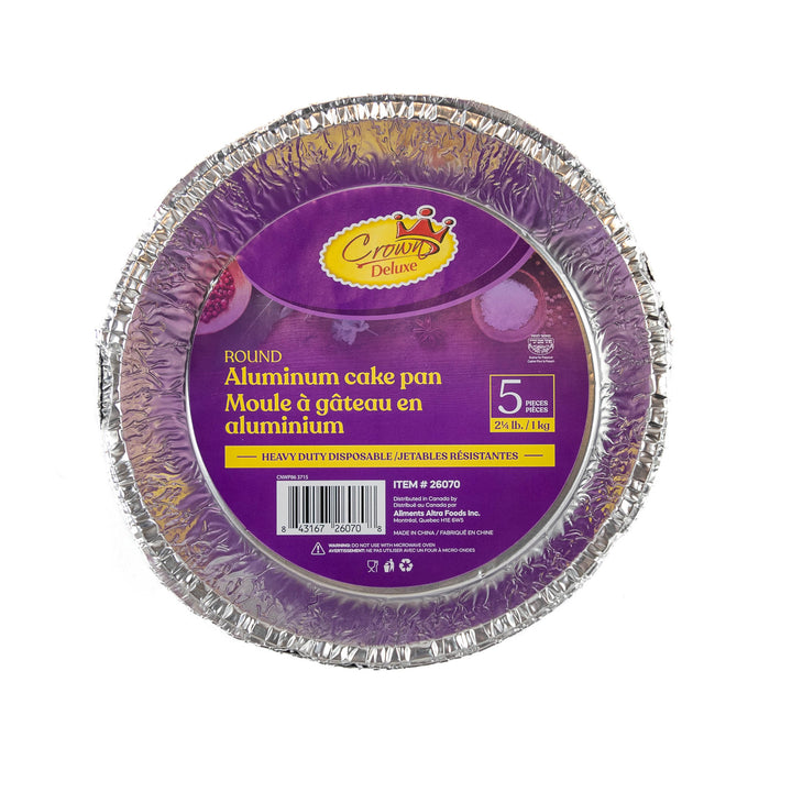 Crown Aluminum Round Cake Pan 5-Pack: Bake with Precision and Ease
