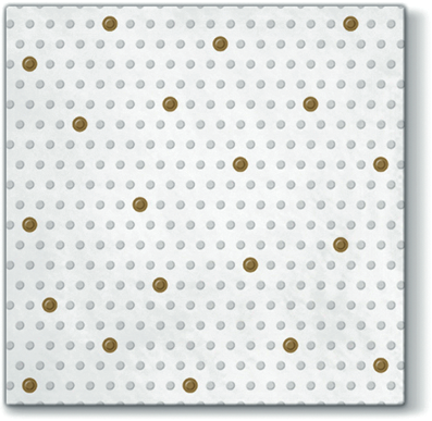 Decor 20 Gold & White Inspiration Dots Disposable Napkins - 13x13 Inch, Pack of 20