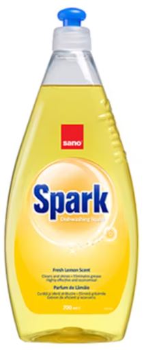 Sano Lemon Dishwashing Liquid 700 ml - Dermatologically Tested, Powerful Grease Removal, and Economical Cleaning