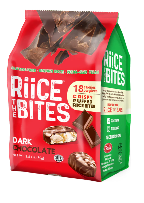 RiiCE THE BITES Chocolate - 70g Bag, Gluten-Free, Brown Rice, Non-GMO, Vegan