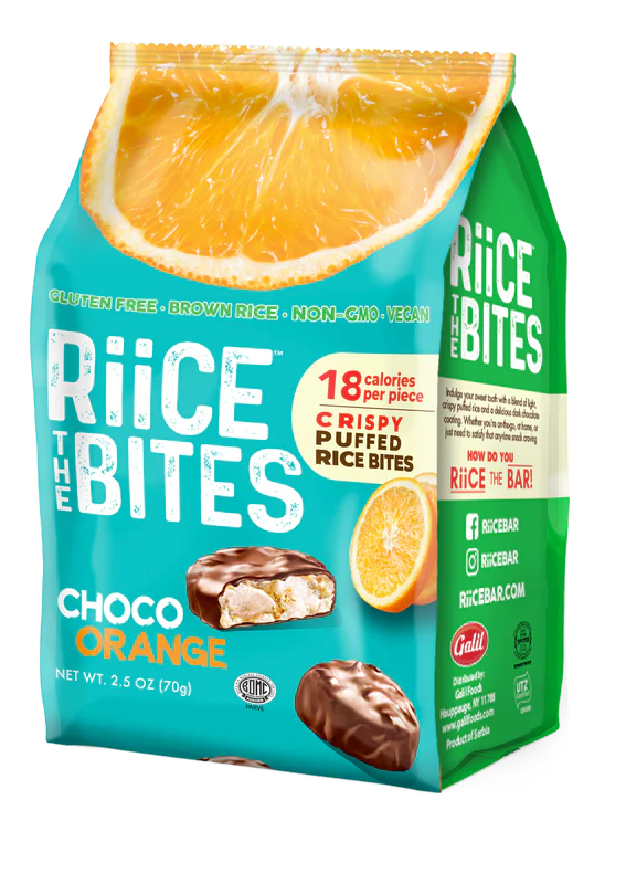 RiiCE THE BITES Orange - 70g Bag, Gluten-Free, Brown Rice, Non-GMO, Vegan