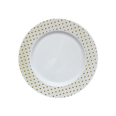 Decor Sphere White & Gold Disposable Plates, 7.5 inches, 10 plates per pack
