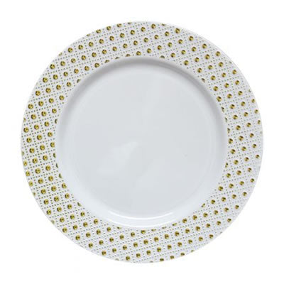 Decor Sphere White & Gold Disposable Plates, 10.25 inches, 10 plates per pack