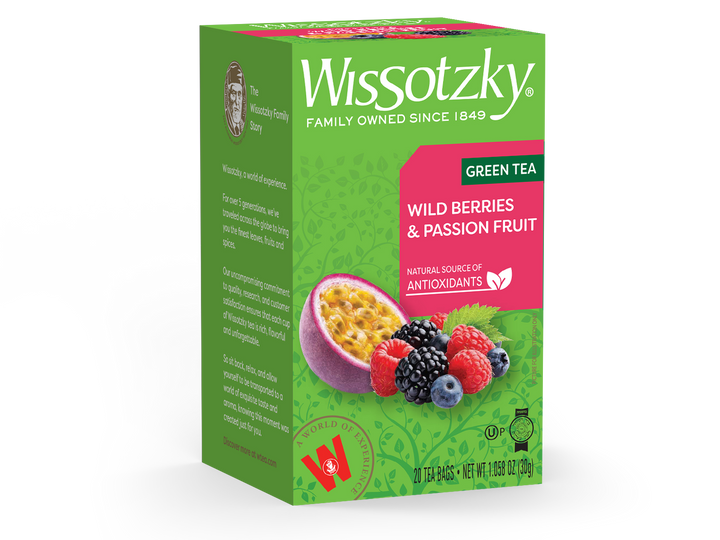 Wissotzky, thé vert, baies sauvages et fruit de la passion 20pk