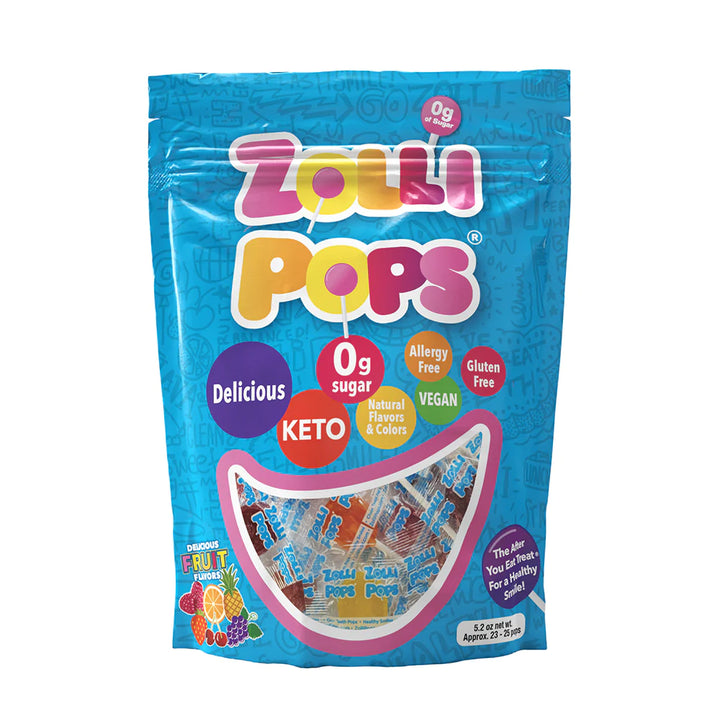 Zollipops Original Fruit Assorted - Flavorful Harmony (5.2 oz) | Allergy-Friendly, Sugar-Free, Diabetic-Friendly, Keto, Gluten-Free, Vegan, Kosher, No Artificial Colors, Non-GMO