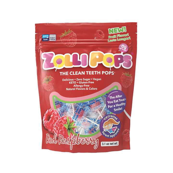 Zollipops Raspberry - Berrylicious Bliss (3.1 oz) | Keto, Vegan, Diabetic-Friendly, No Artificial Colors, Gluten-Free, Non-GMO