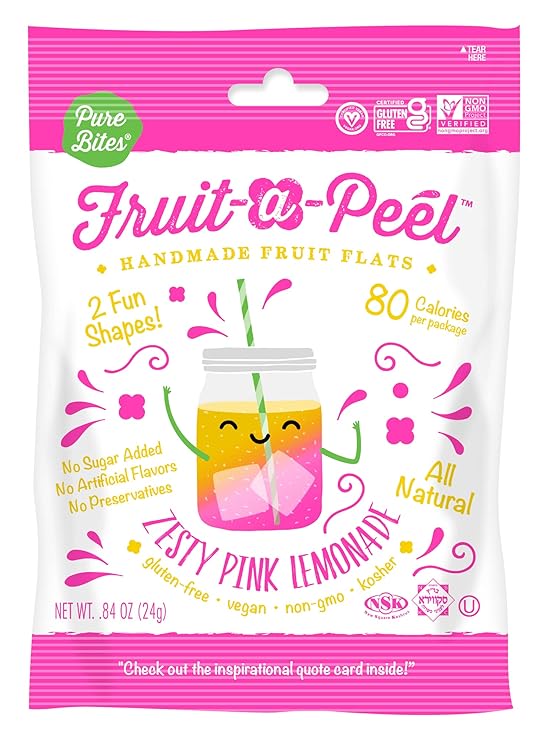 Fruit a Peel Zesty Pink Lemonade Fruit Flats 28g - Refreshing Citrus Infusion