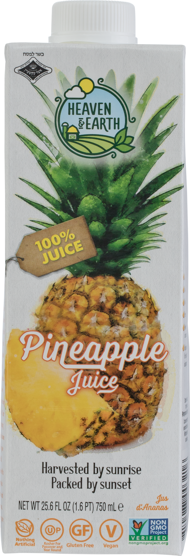Heaven & Earth Pineapple Juice, 25.6 fl oz