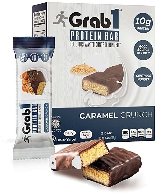 Grab1, Protein Bar, Caramel Crunch, 5 bars