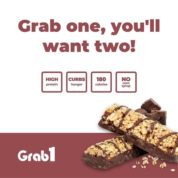Grab1, Protein Bar, Chocolate Oat, 5 bars