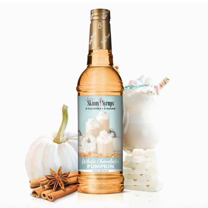 Skinny Mixes Sugar-Free White Chocolate Pumpkin Syrup - 750ml: Cozy Up with Autumn-Inspired Flavor