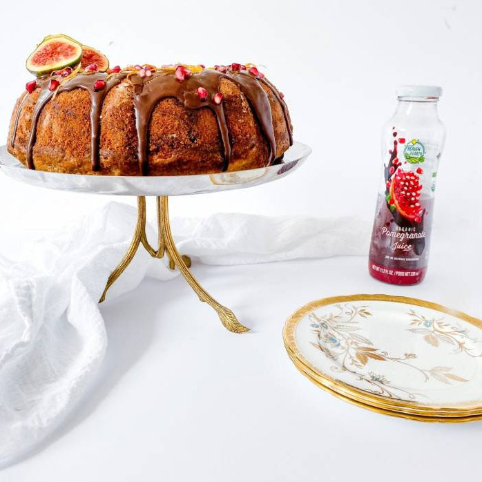 Orange Poppyseed Cake with Chocolate Pomegranate Glaze