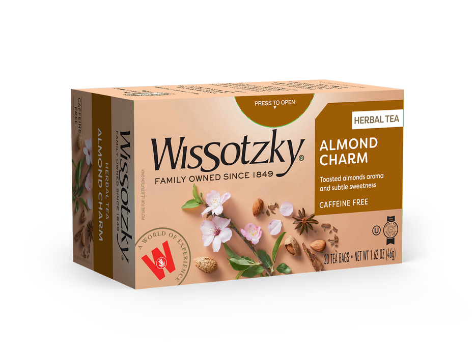 Wissotzky Almond Charm Herbal Tea - 20 Tea Bags, Caffeine-Free