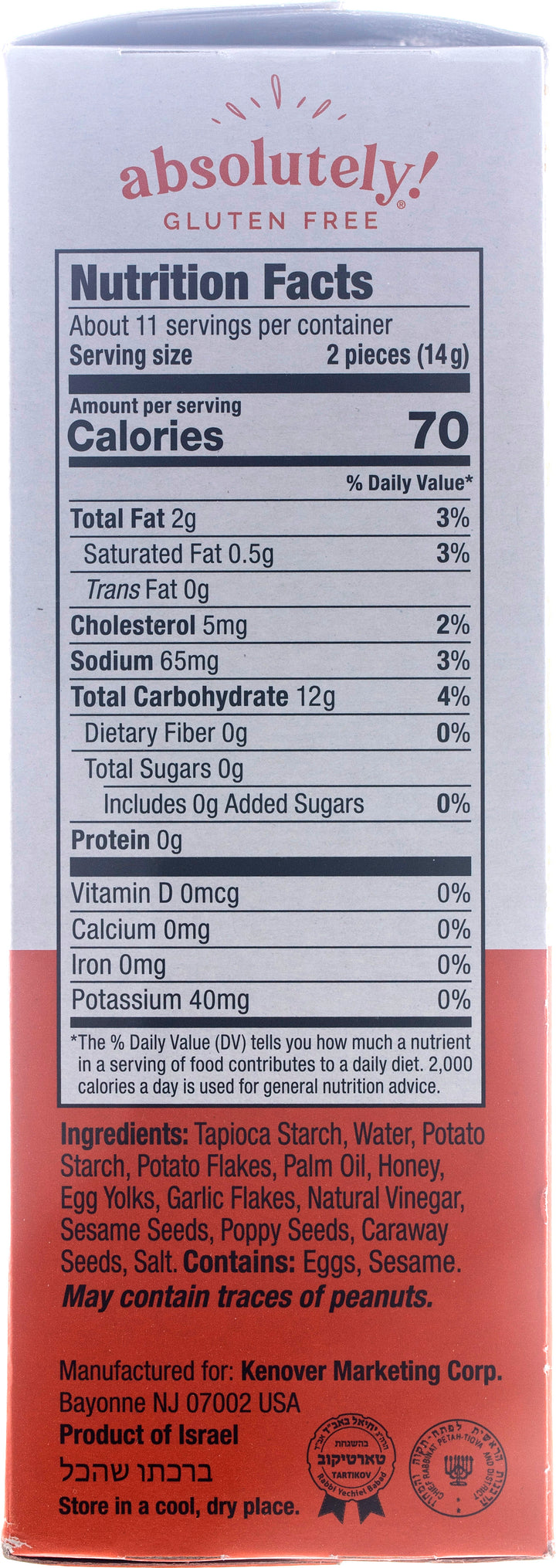 Absolutely Gluten Free Flatbreads, Everything, 5.29 oz