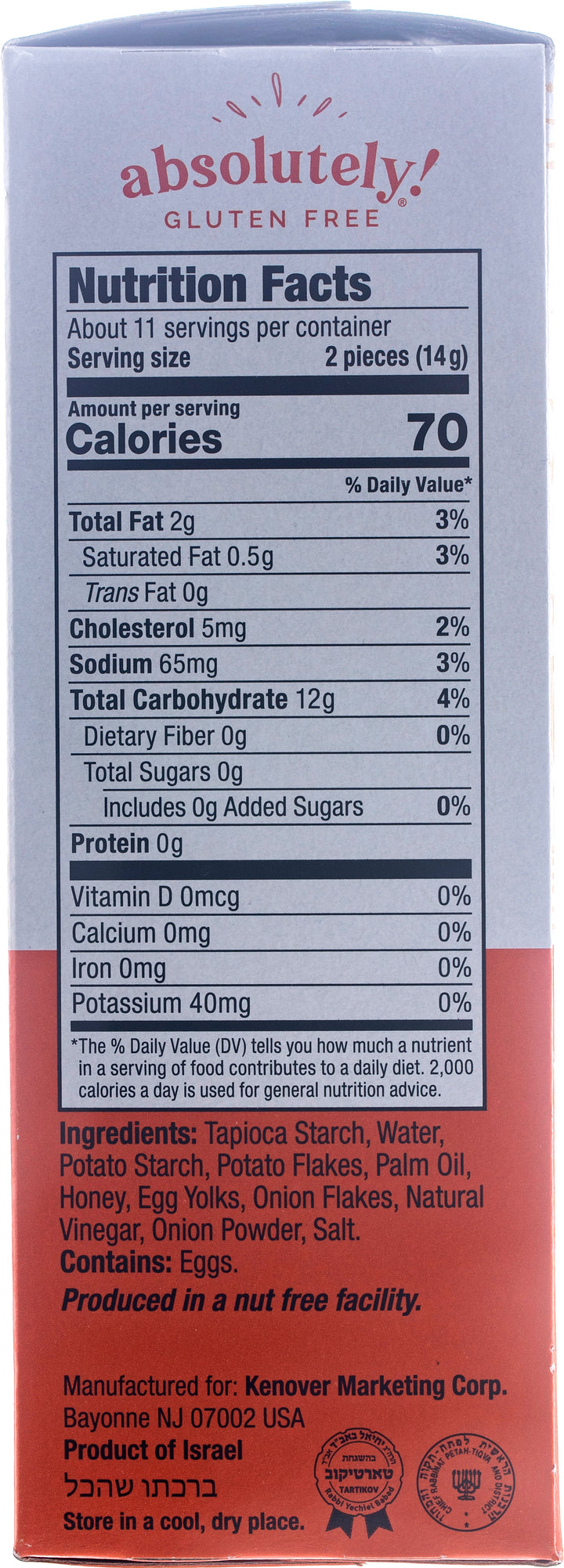 Absolutely Gluten Free Flatbreads, Onion, 5.29 oz