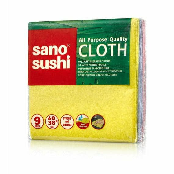Sano All-Purpose Quality Cleaning Cloths - Pack of 9 | Strong, Durable, Highly Absorbent
