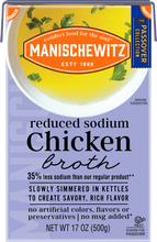 Charger l&#39;image dans la galerie, Manischewitz Aseptic Reduced Sodium Chicken Broth 17 oz - Savory Simplicity
