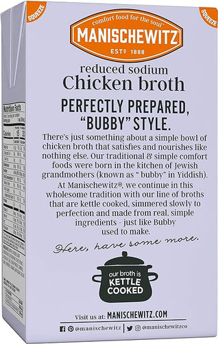 Manischewitz Aseptic Reduced Sodium Chicken Broth 17 oz - Savory Simplicity