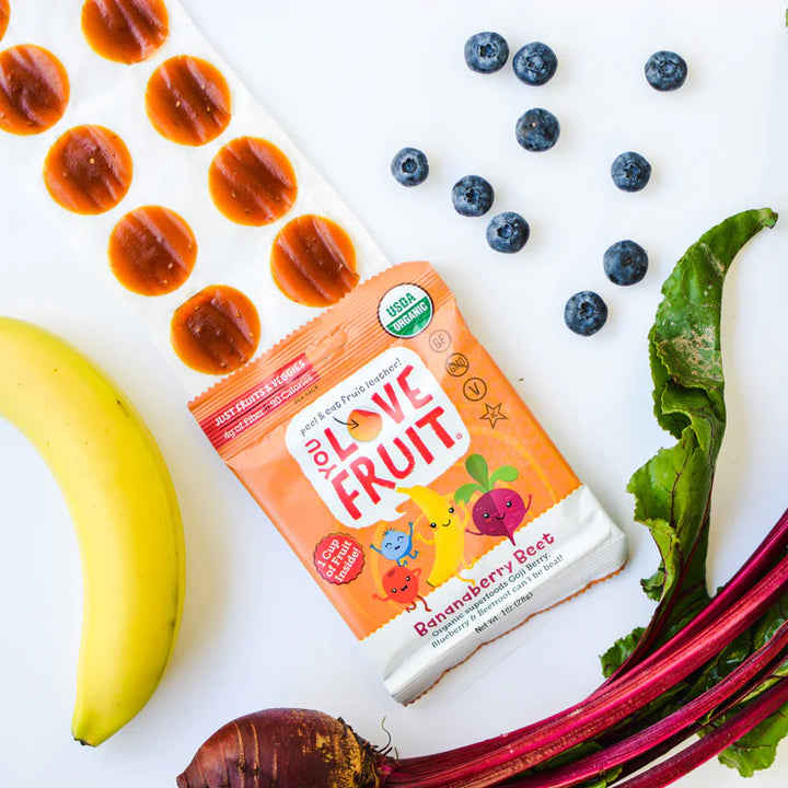 You Love Fruit Banana Berry Beet Leather 1 oz - Antioxidant-Rich Organic Snacking