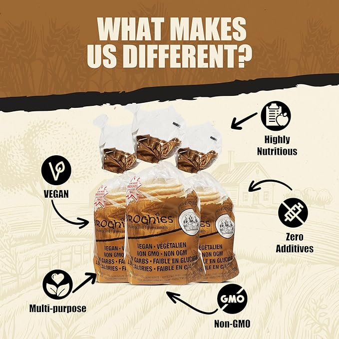 Broghies Wheat 14.2 oz - Vegan, Low-Calorie, Low-Carb, Keto-Friendly Crunchy Bread Substitute