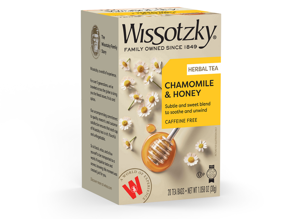 Wissotzky, Herbal Tea, Chamomile & Honey Flavored 20pk