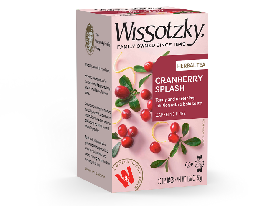 Wissotzky, tisane, saveur canneberge 20pk