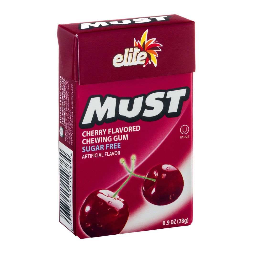 Elite Must Sugar-Free Chewing Gum 0.9 oz - Burst of Cherry Flavor for a Refreshing Experience