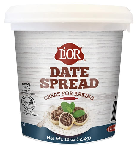 LiOR Date Spread - 16 oz Jar, Perfect for Baking, Fat-Free, Cholesterol-Free, Sodium-Free