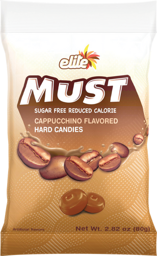 Elite Must Cappuccino Candy - 80g | Sugar-Free Sip of Delight
