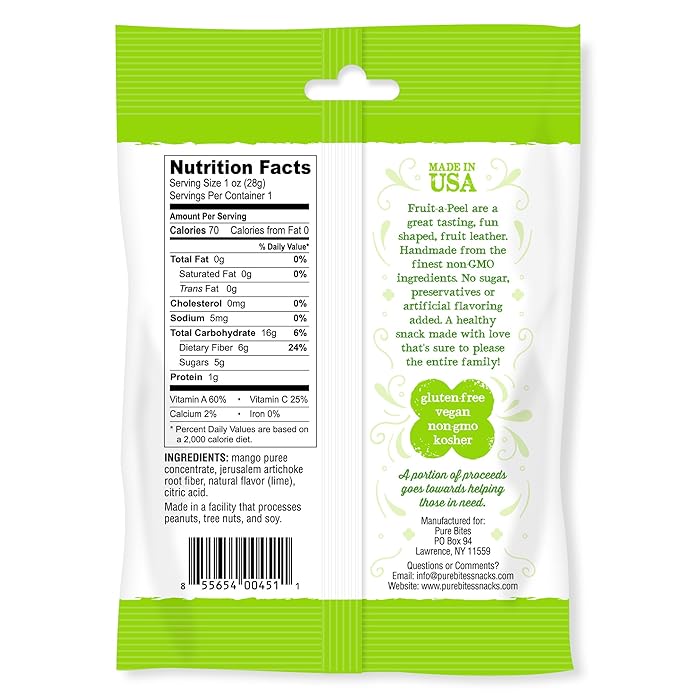 Fruit a Peel Zesty Lime Fruit Flats 28g - Handmade Citrus Snack