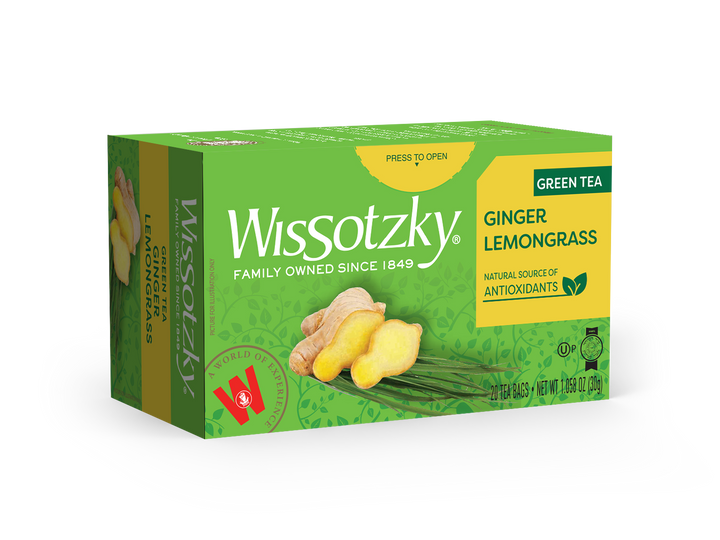 Wissotzky, Green Tea, Ginger and Lemongrass Flavored 20pk