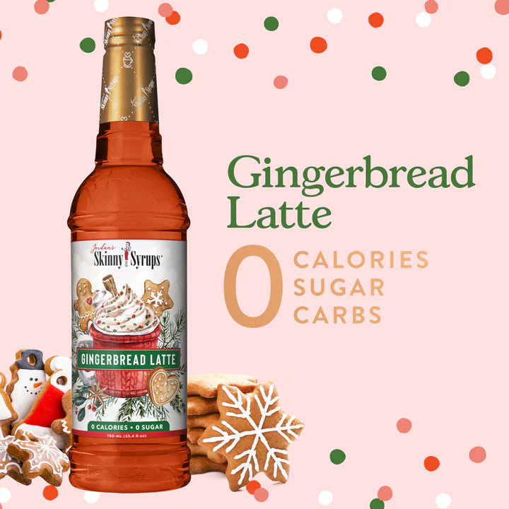 Skinny Mixes Sugar-Free Gingerbread Latte Syrup 750 ml - Gluten-Free, Dairy-Free, Keto-Friendly, and GMO-Free