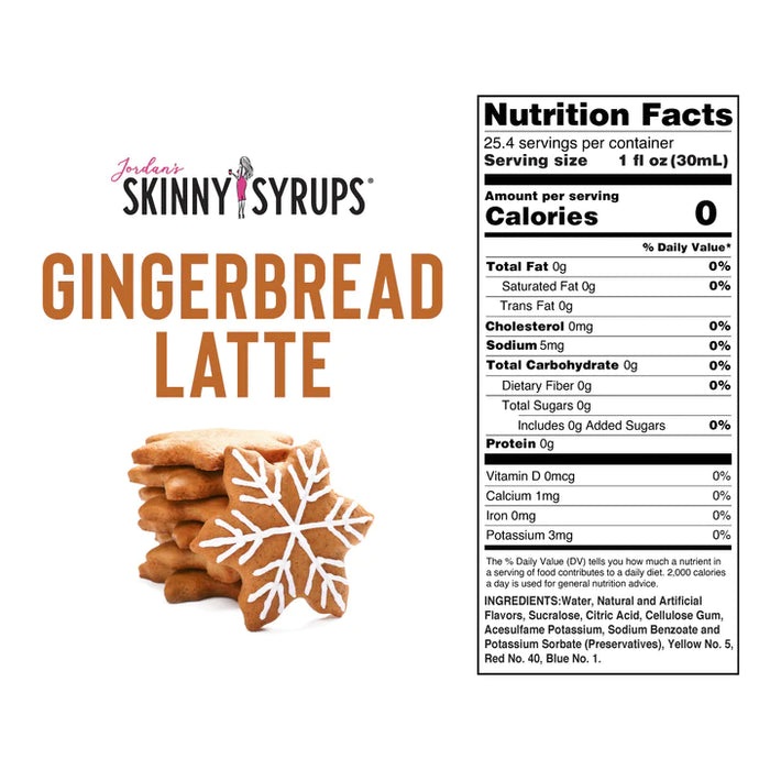Sugar-Free Gingerbread Latte Syrup 750 ml - Gluten-Free, Dairy-Free, Keto-Friendly, and GMO-Free