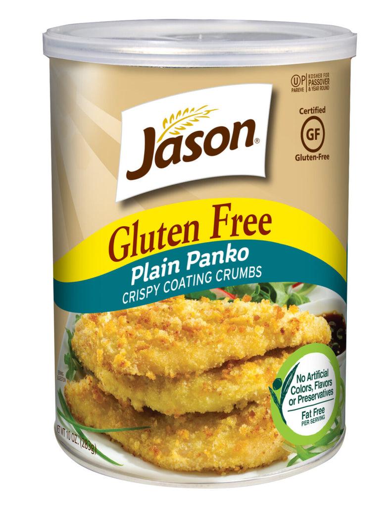 Jason Gluten-Free Panko Crumbs - 283 g | Resealable Container, No Artificial Colors, Flavors, or Preservatives, Low-Fat Per Serving