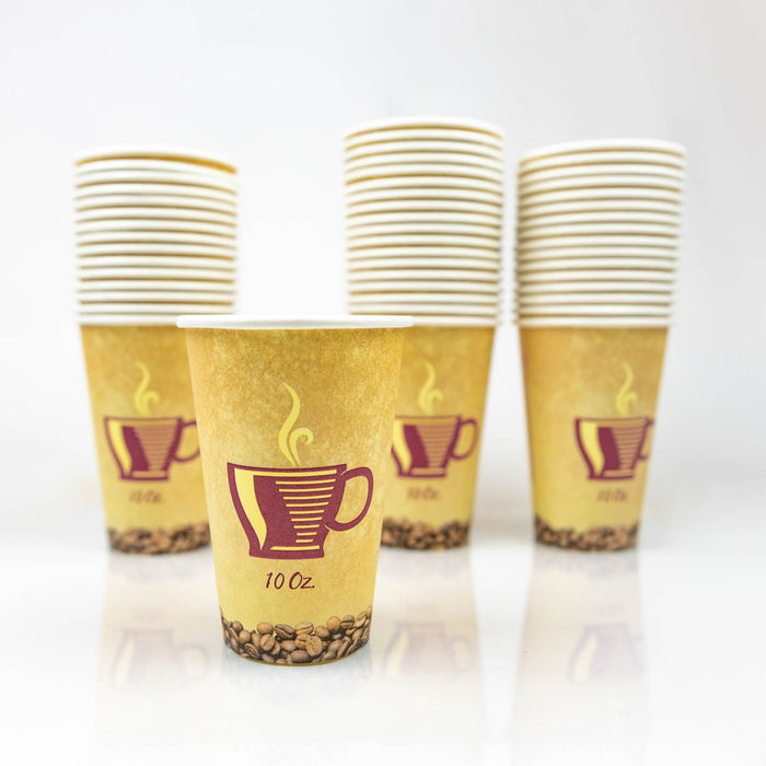 Crown Paper Hot Cups 10 oz 50-Pack: Savor Hot Beverages with Convenience
