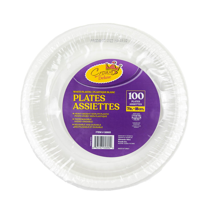 Crown Plastic Plates 7" - 100-Pack: Your Versatile Dining Solution