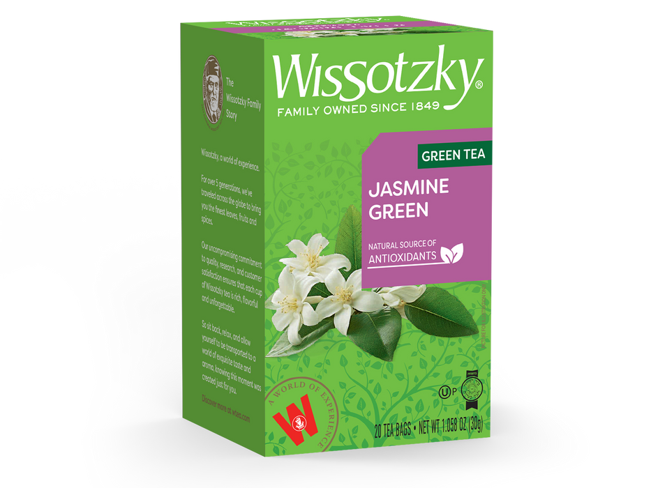 Wissotzky, thé vert, aromatisé au jasmin 20 pk