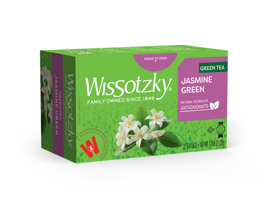 Wissotzky, thé vert, aromatisé au jasmin 20 pk