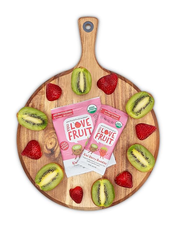 You Love Fruit Kiwi Berry Buddies Leather 1 oz - Organic Vegan Snack for Eye and Brain Health