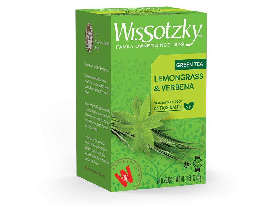 Wissotzky, thé vert, gingembre et citronnelle 20pk